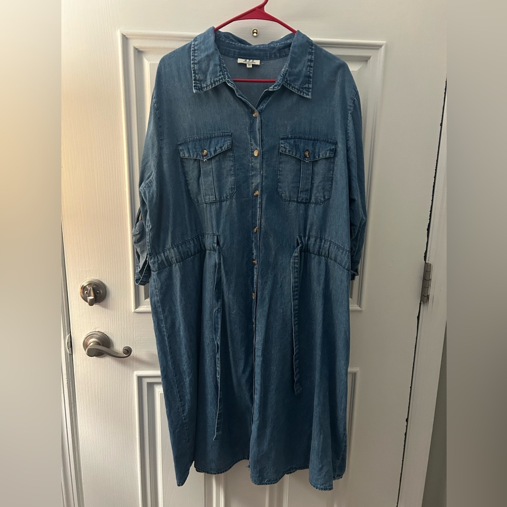 Denim Button-Up Dress